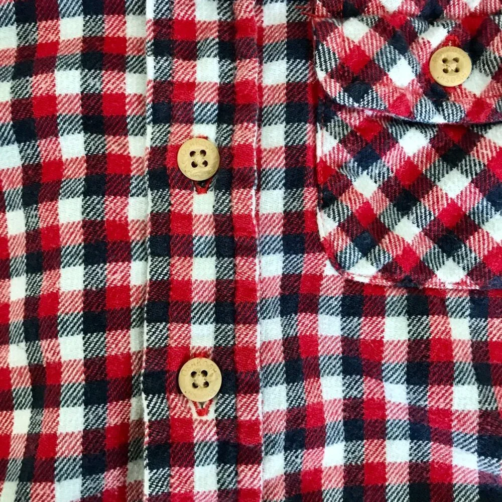 OshKosh B'Gosh Toddler Boy Red Plaid Button-Up Flannel Shirt. Size‎ 3T. Unisex